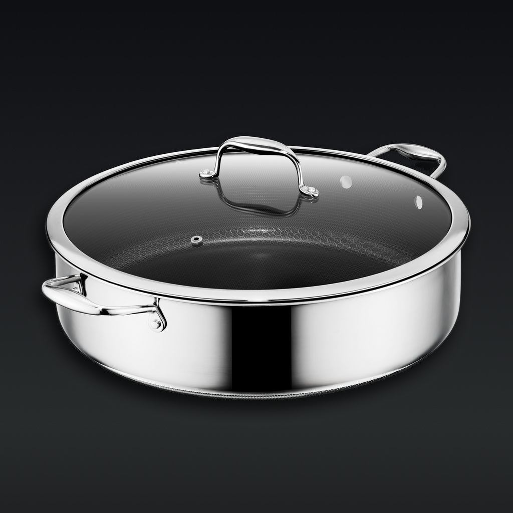 Hybrid Deep Sauté Pan with Lid, 10-QT