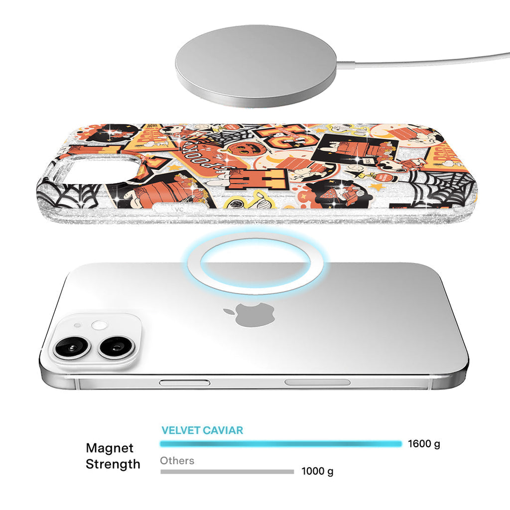 Snoopy Halloween Varsity Glitter iPhone Case