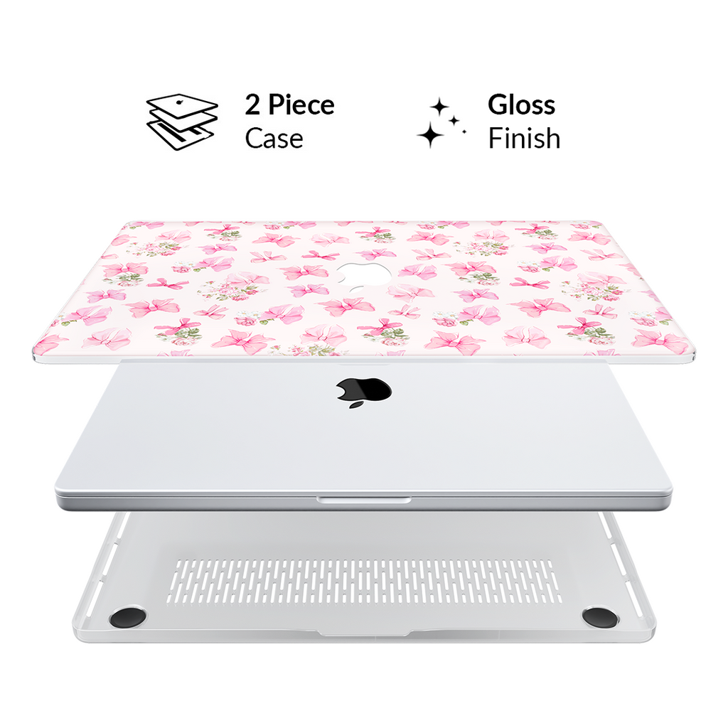 Posie Pink Bows MacBook Case