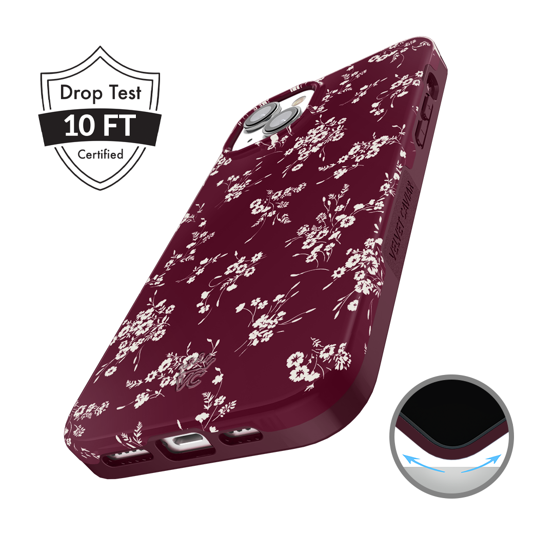 French Burgundy Floral iPhone Case