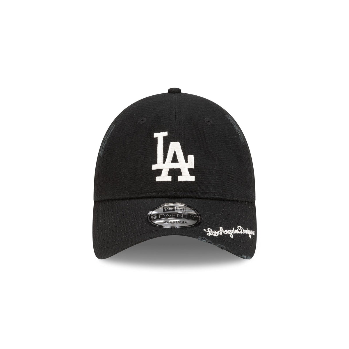 Los Angeles Dodgers Distressed Black 9TWENTY Adjustable Hat - Image 2