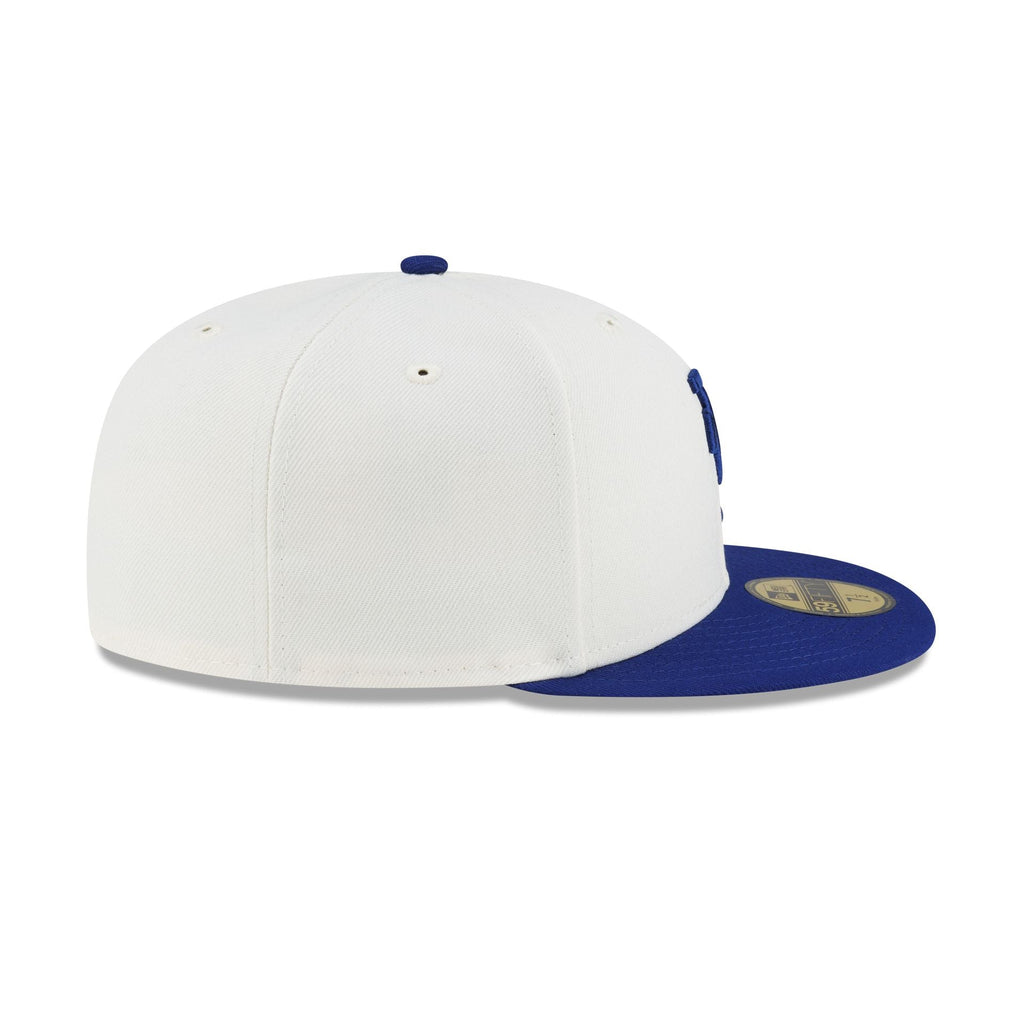 Los Angeles Dodgers Upside Down Logo Cream 59FIFTY Fitted Hat - Image 5