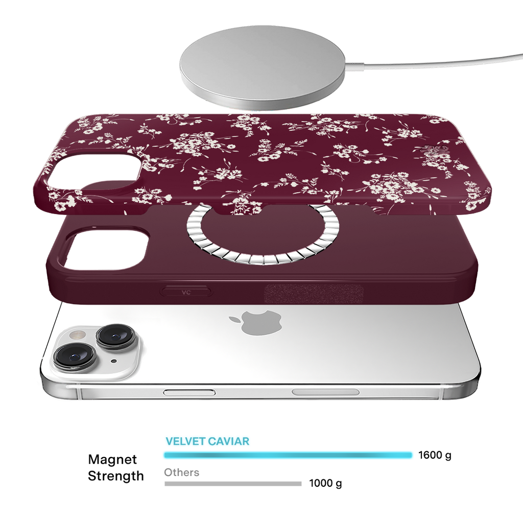 French Burgundy Floral iPhone Case