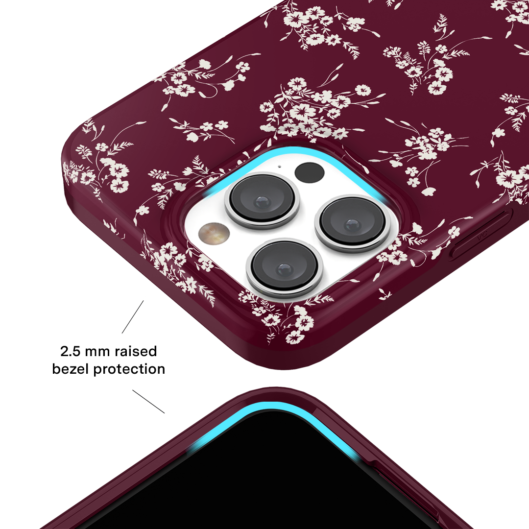 French Burgundy Floral iPhone Case