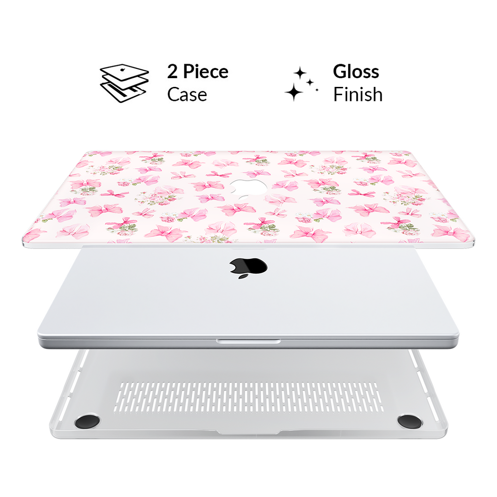 Posie Pink Bows MacBook Case