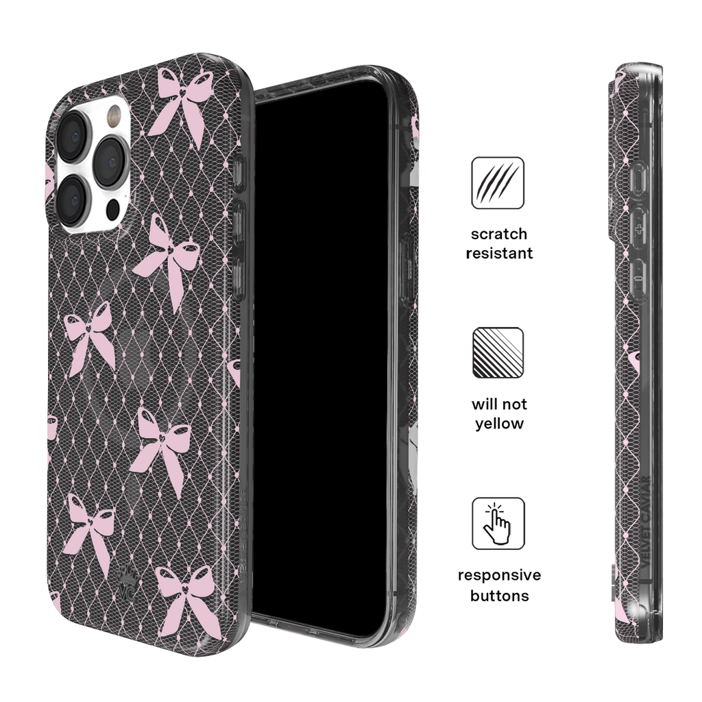 Lacy Pink Bows iPhone Case