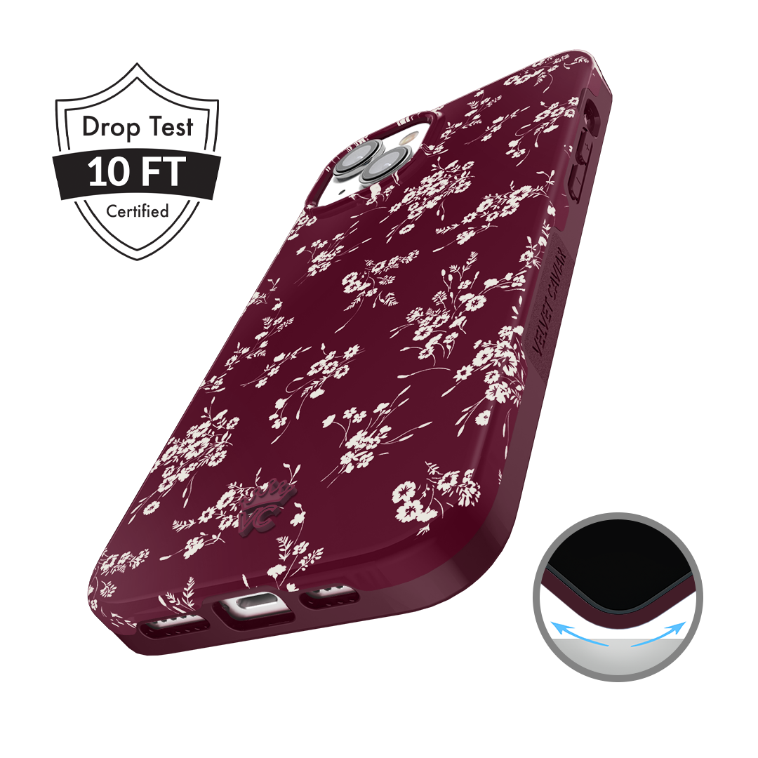 French Burgundy Floral iPhone Case