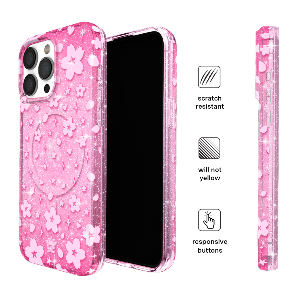Cherry Blossom Glitter iPhone Case