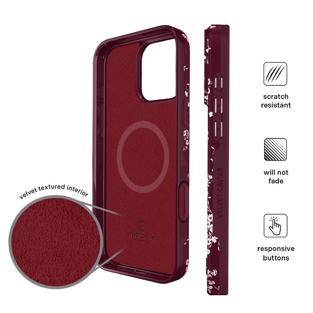 French Burgundy Floral iPhone Case