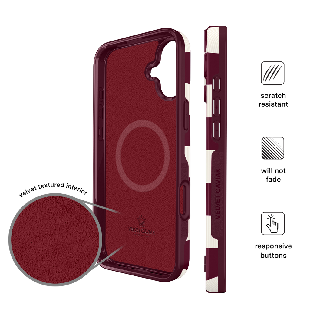Burgundy Vibe Check iPhone Case