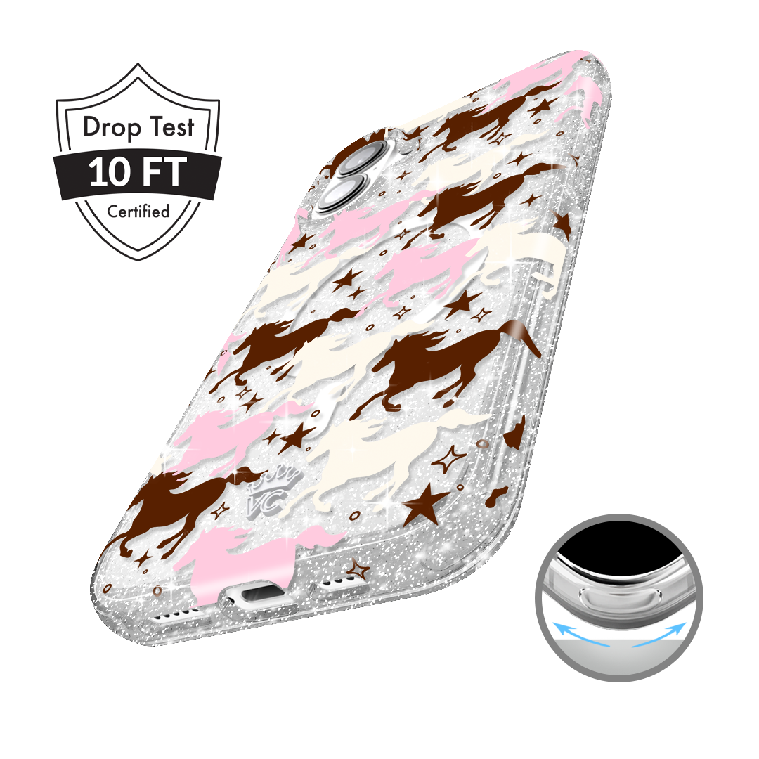 Pink Pony Glitter iPhone Case