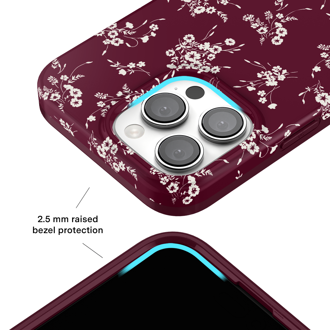 French Burgundy Floral iPhone Case