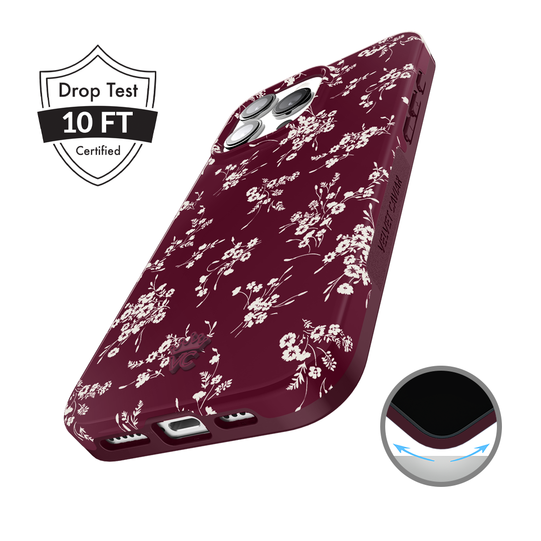 French Burgundy Floral iPhone Case