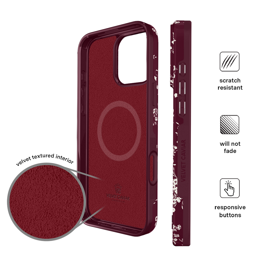 French Burgundy Floral iPhone Case