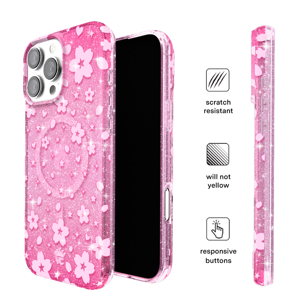 Cherry Blossom Glitter iPhone Case