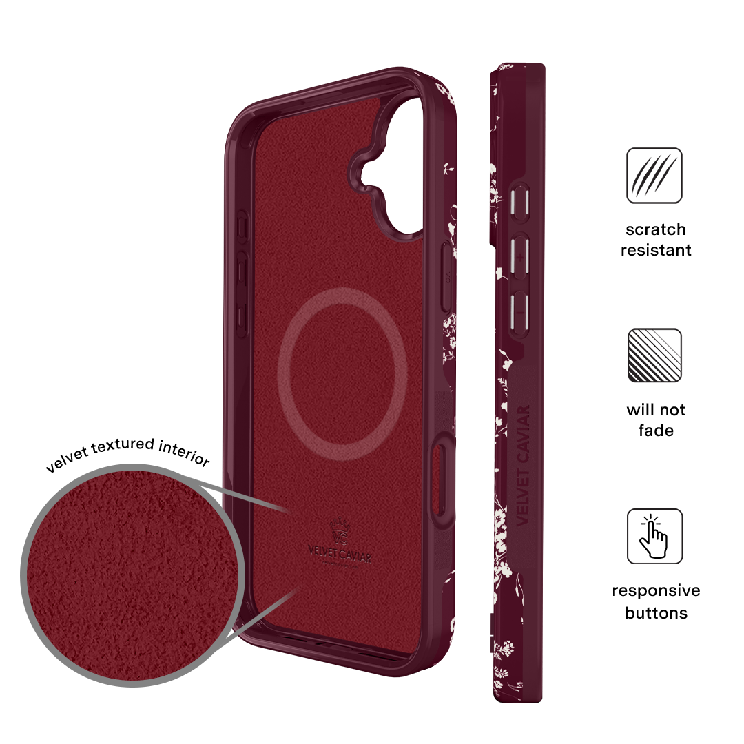 French Burgundy Floral iPhone Case