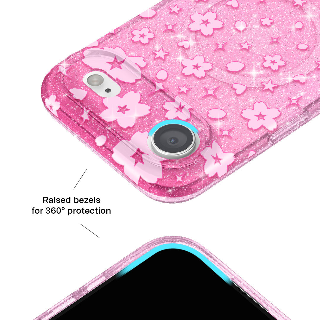 Cherry Blossom Glitter iPhone Case