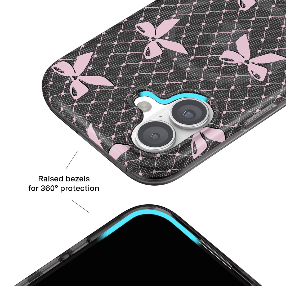 Lacy Pink Bows iPhone Case