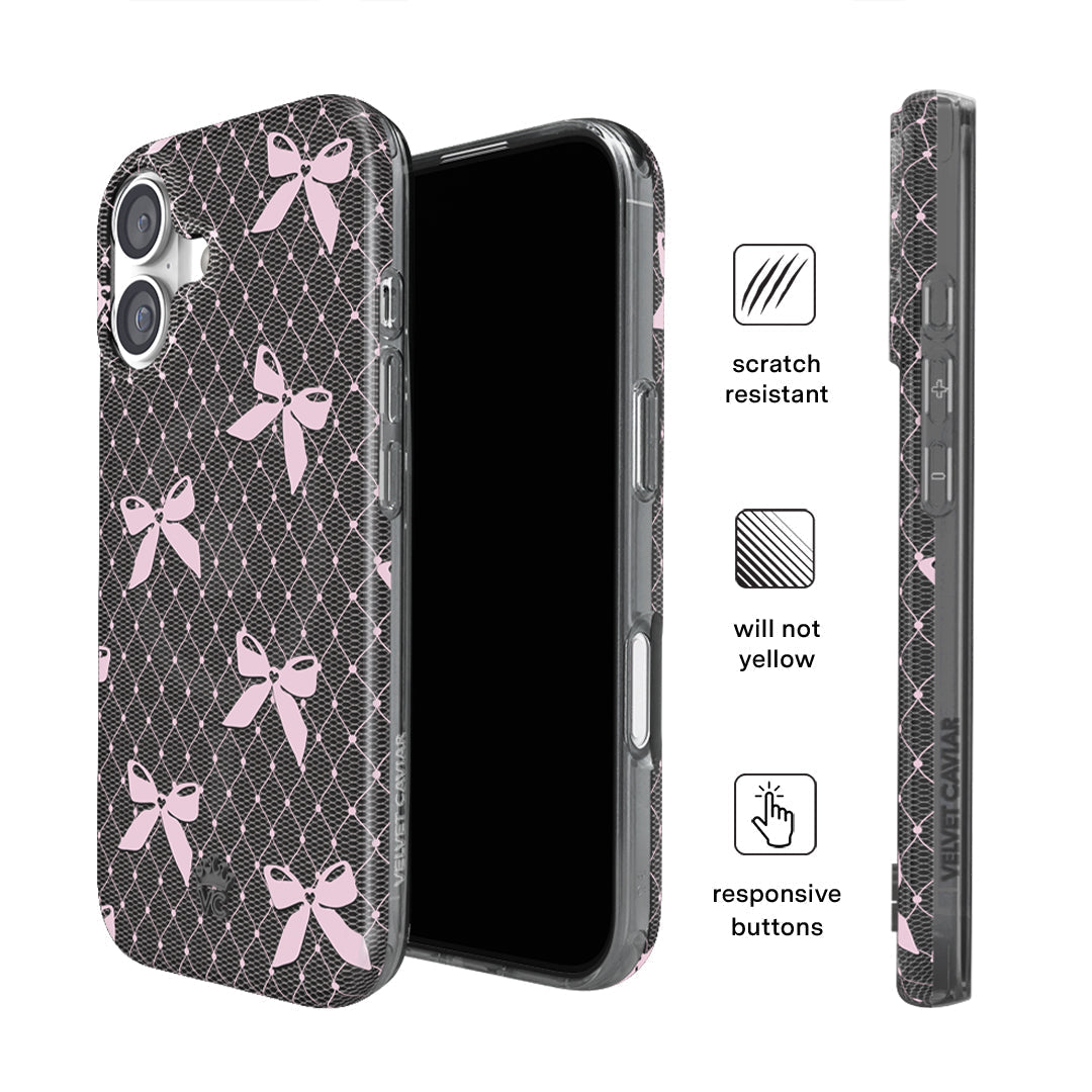 Lacy Pink Bows iPhone Case
