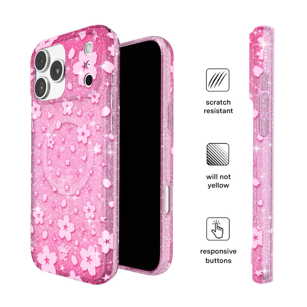 Cherry Blossom Glitter iPhone Case