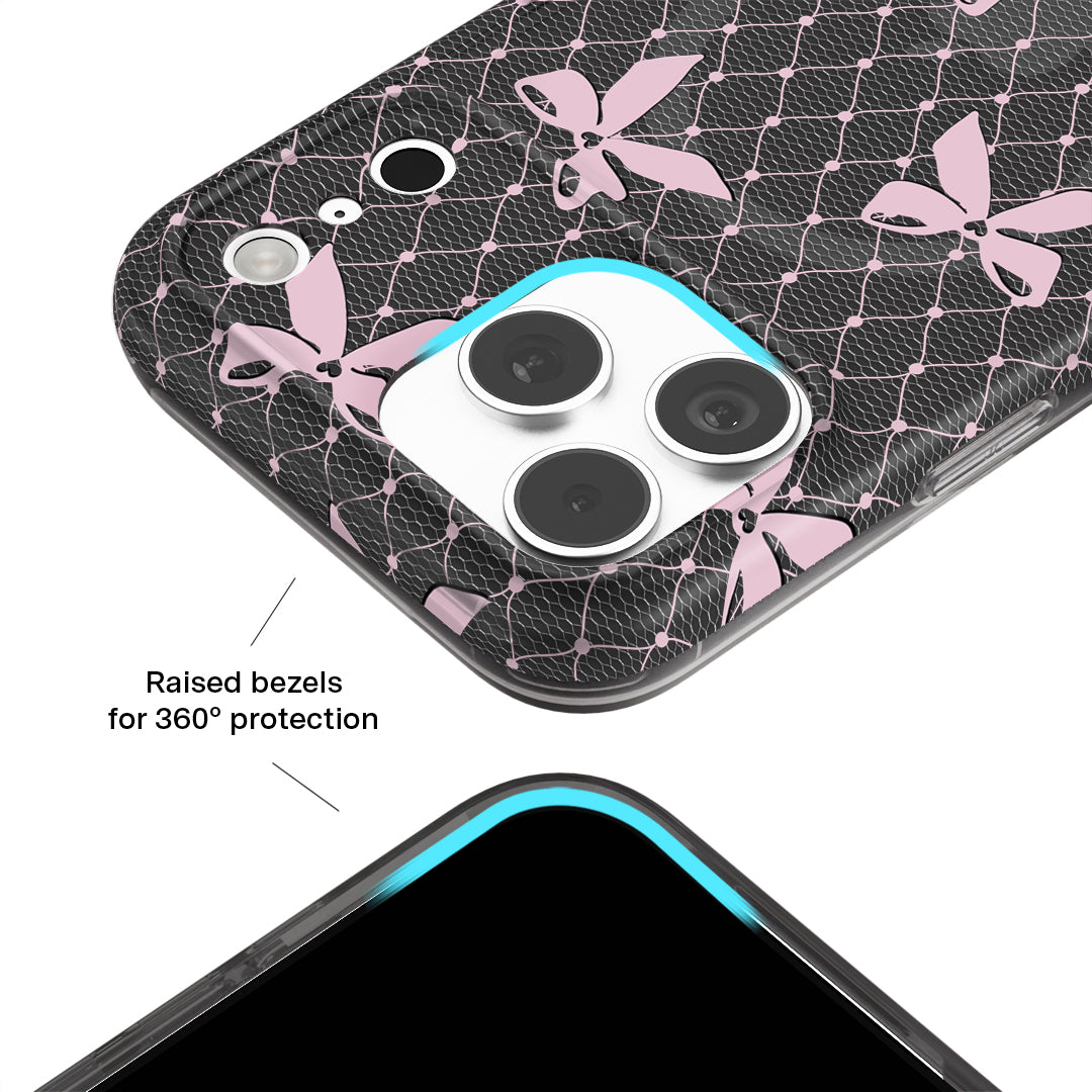 Lacy Pink Bows iPhone Case