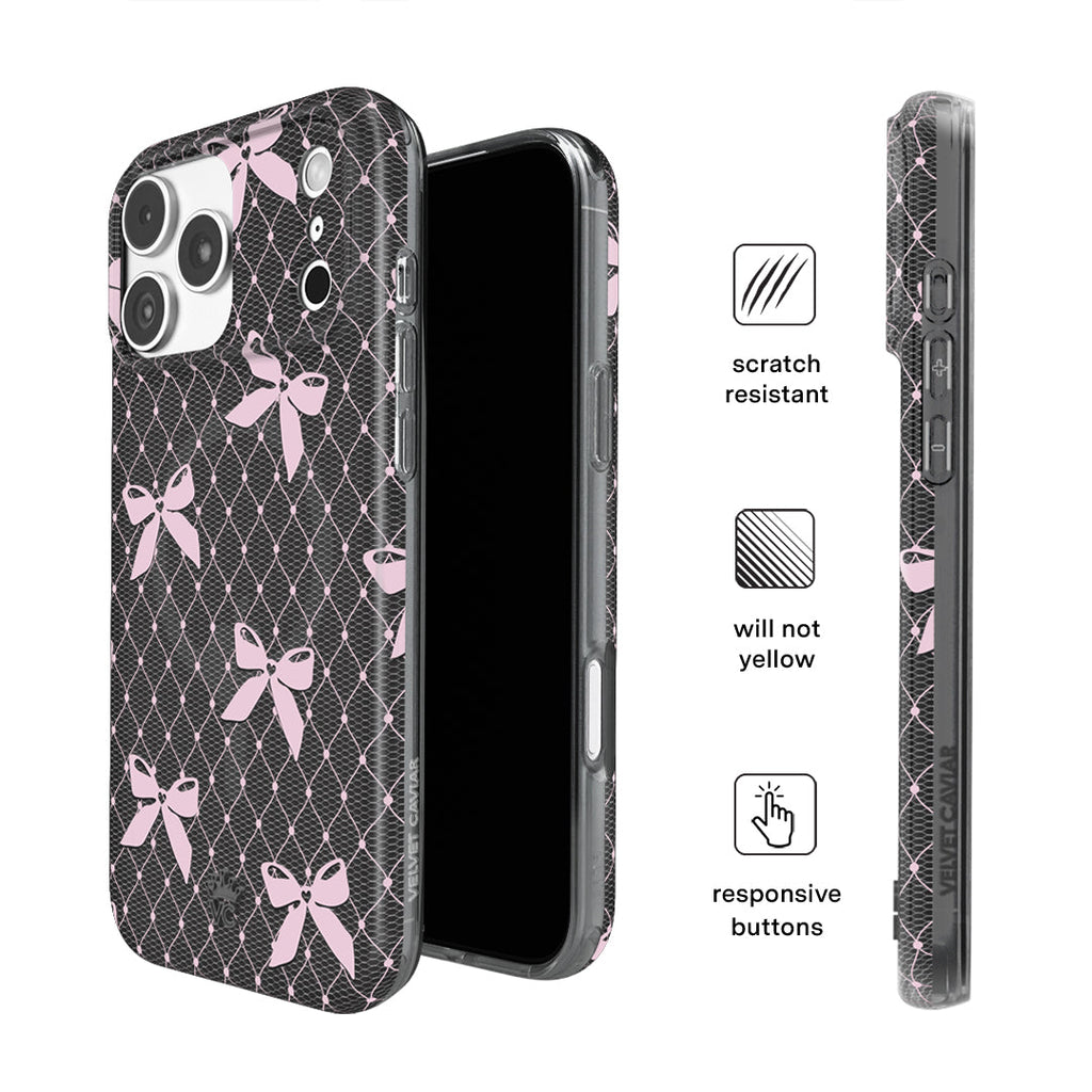 Lacy Pink Bows iPhone Case