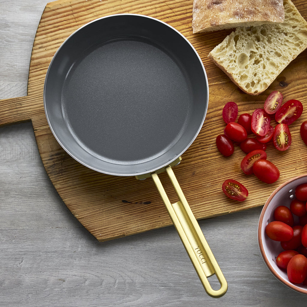 Stanley Tucci™ Stainless Steel Ceramic Nonstick 8" & 10" Frypan Set | Champagne Handles - Image 7
