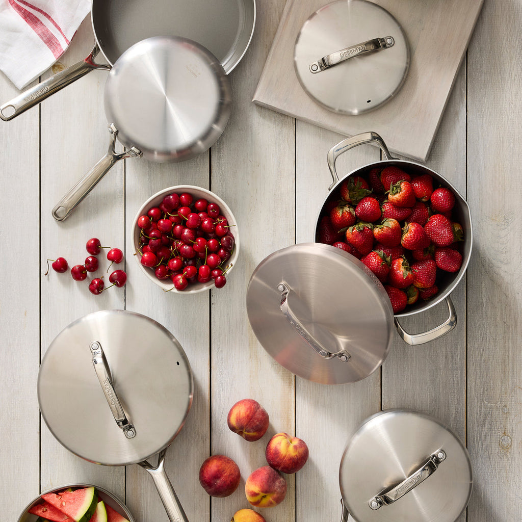 GP5 Stainless Steel 10" and 12" Frypan Set | Mirror Handles - Image 9