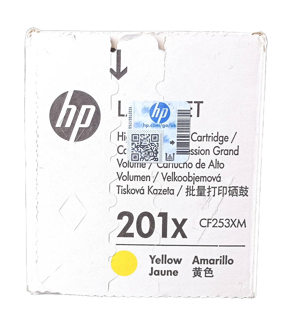 Genuine HP CF402X Yellow High-Yield Toner Cartridge 201X, Plain Box