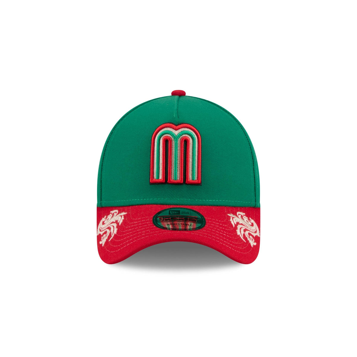 Mexico Baseball Script 9FORTY A-Frame Snapback Hat - Image 2