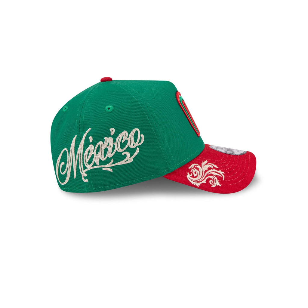 Mexico Baseball Script 9FORTY A-Frame Snapback Hat - Image 4