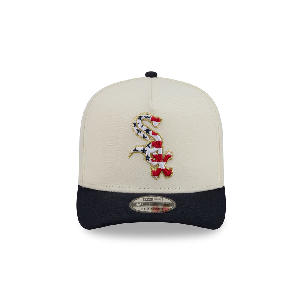 Chicago White Sox Chrome White Stars and Stripes 9FIFTY A-Frame Snapback Hat - Image 2