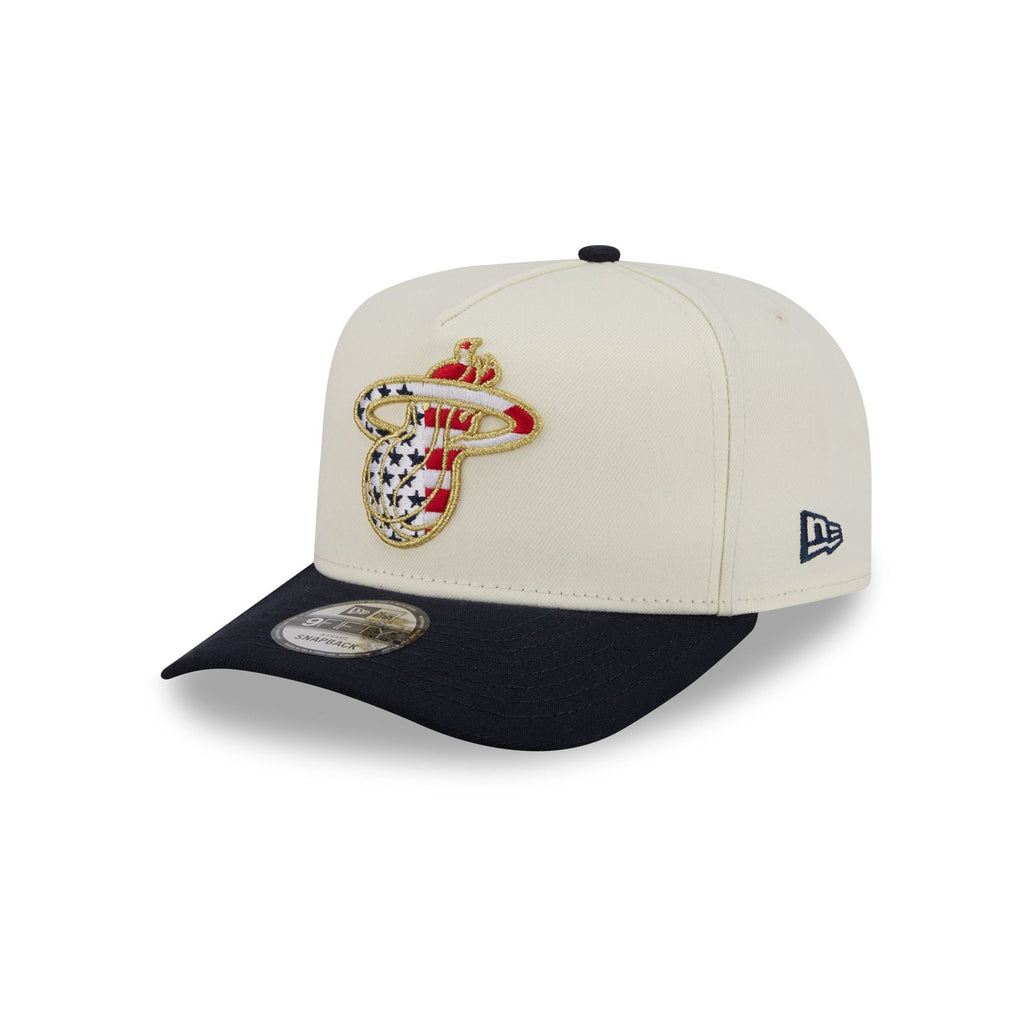 Miami Heat Chrome White Stars and Stripes 9FIFTY A-Frame Snapback Hat - Image 3