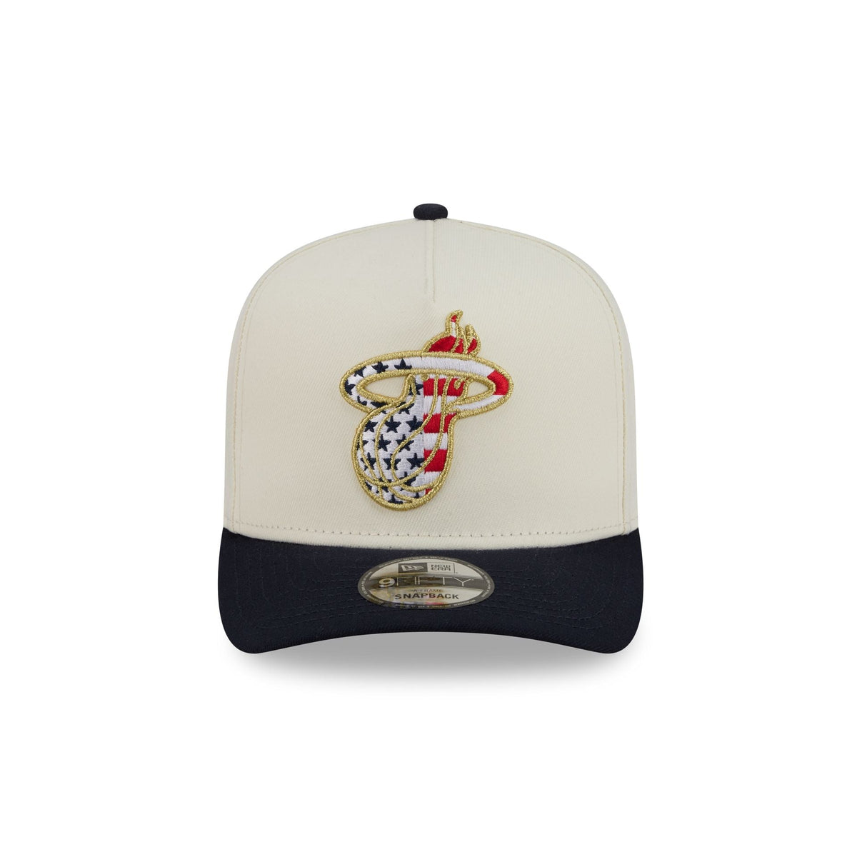 Miami Heat Chrome White Stars and Stripes 9FIFTY A-Frame Snapback Hat - Image 2