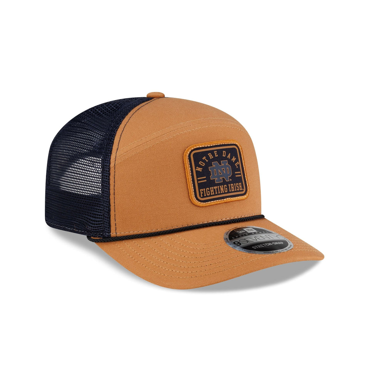 Notre Dame Fighting Irish Light Bronze Split Panel 9SEVENTY Trucker Hat - Image 3