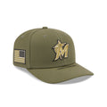 Miami Marlins Armed Forces Day 2026 9SEVENTY Stretch-Snap Hat