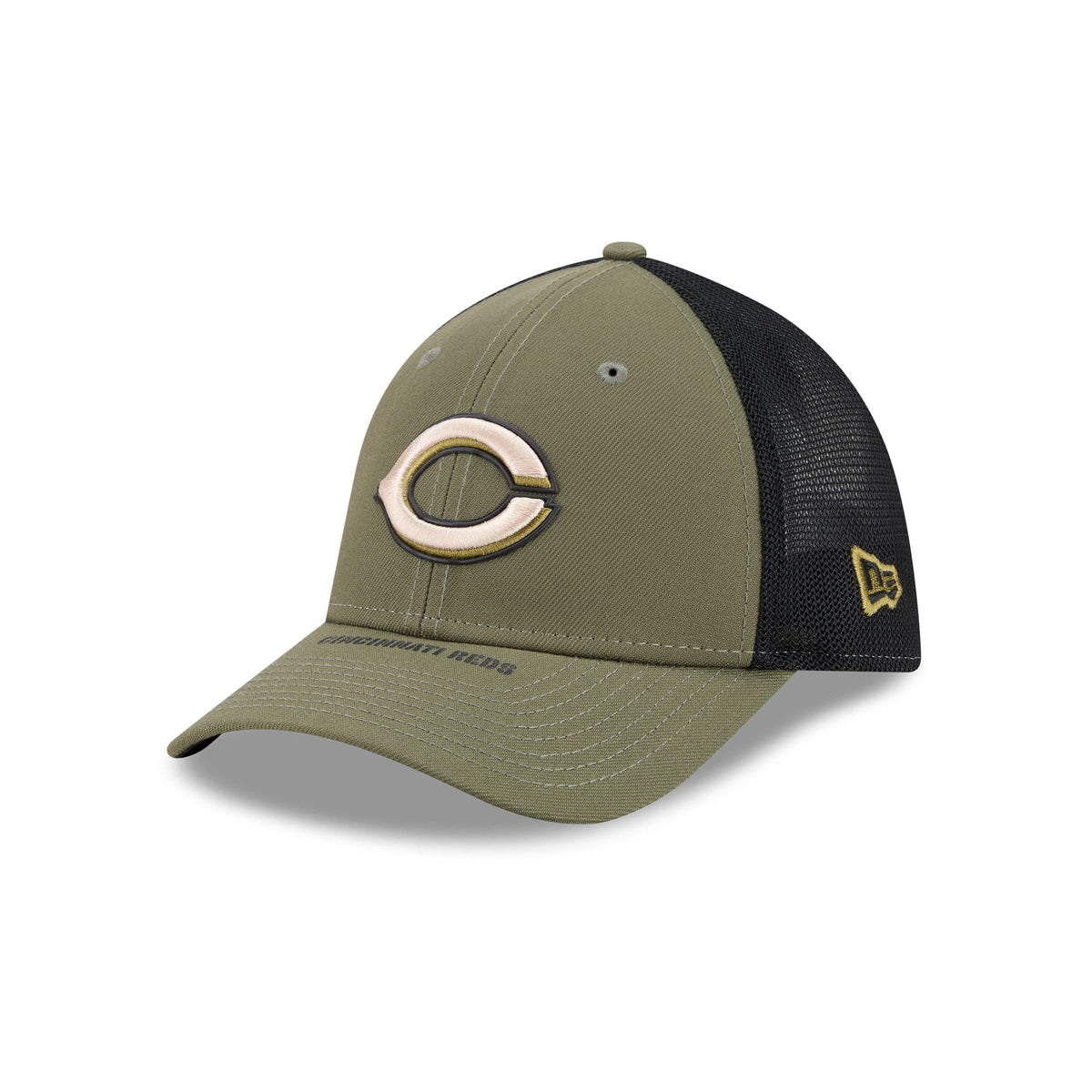 Cincinnati Reds Armed Forces Day 2026 39THIRTY M-Crown Stretch Fit Hat - Image 3
