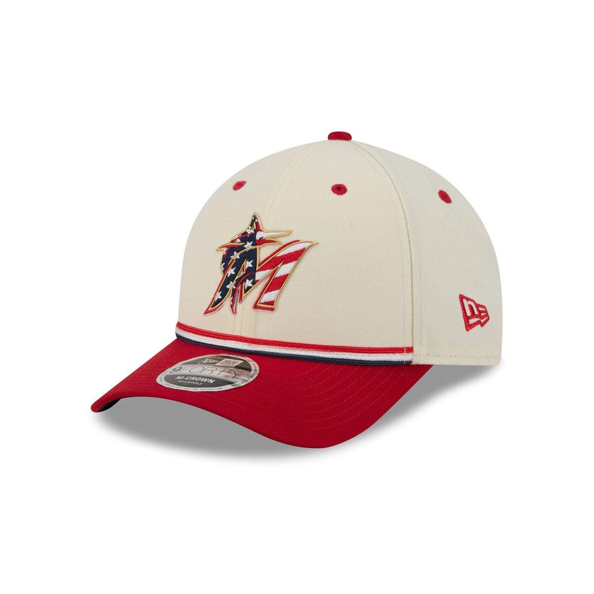 Miami Marlins Independence Day 2026 9FORTY M-Crown Snapback Hat - Image 3