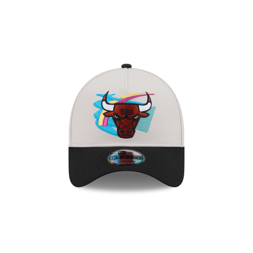 Chicago Bulls Hardwood Classics Retro Stone 9FORTY A-Frame Snapback Hat - Image 2