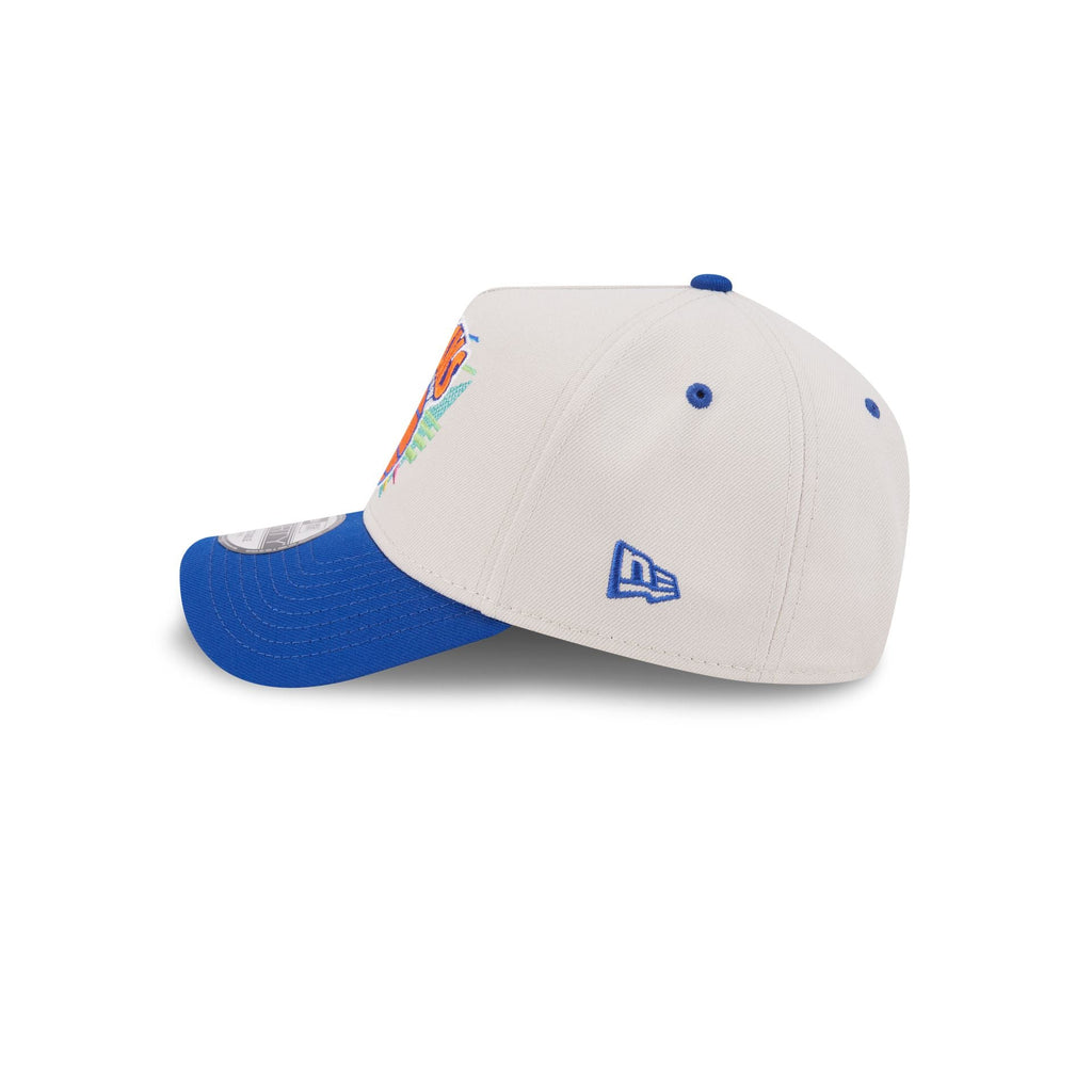 New York Knicks Hardwood Classics Retro Stone 9FORTY A-Frame Snapback Hat - Image 4