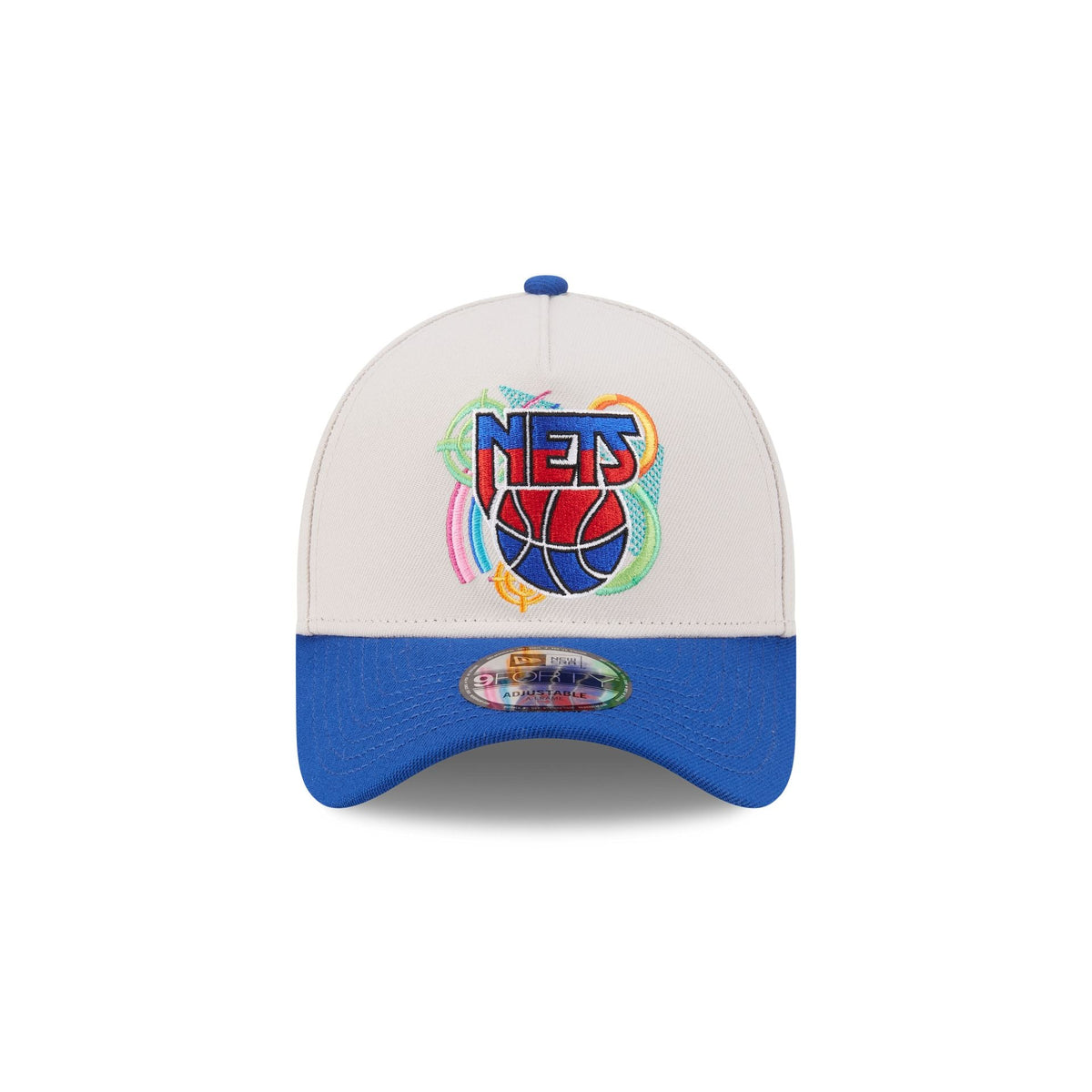 New Jersey Nets Hardwood Classics Retro Stone 9FORTY A-Frame Snapback Hat - Image 2