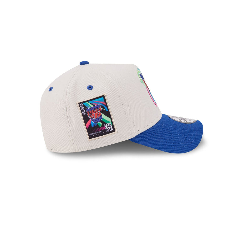 New Jersey Nets Hardwood Classics Retro Stone 9FORTY A-Frame Snapback Hat - Image 5