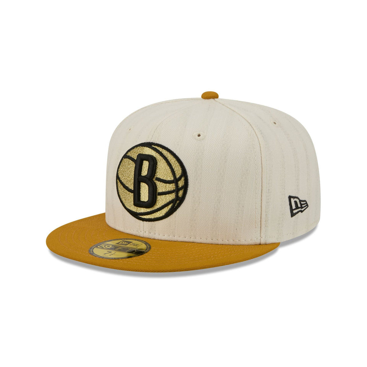 Brooklyn Nets Chrome Herringbone 59FIFTY Fitted Hat - Image 3