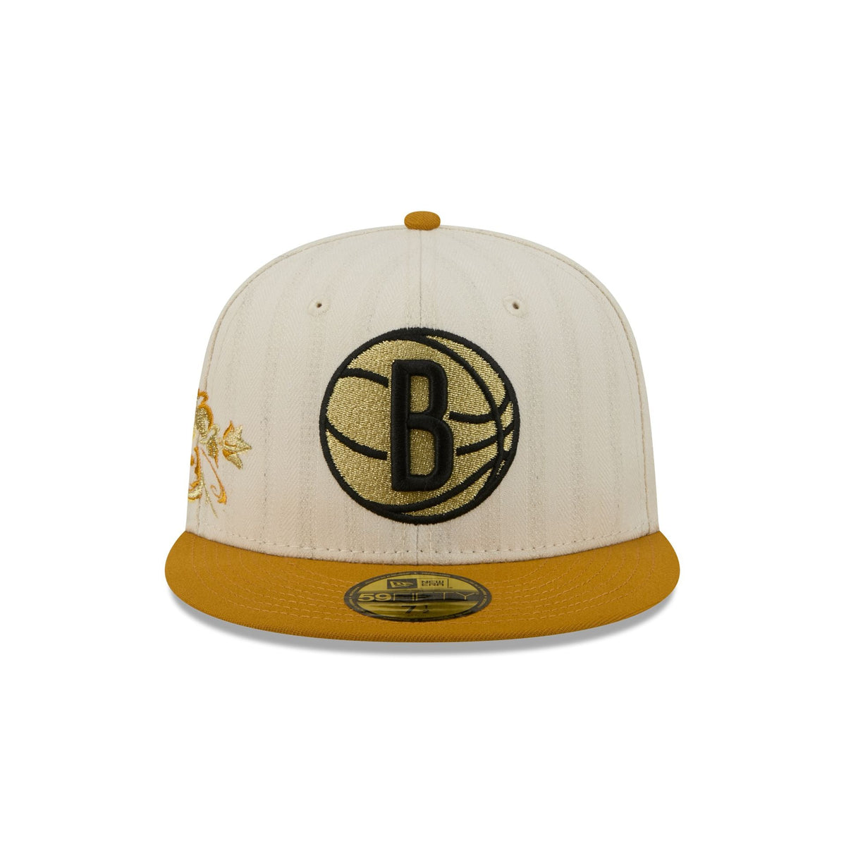 Brooklyn Nets Chrome Herringbone 59FIFTY Fitted Hat - Image 2