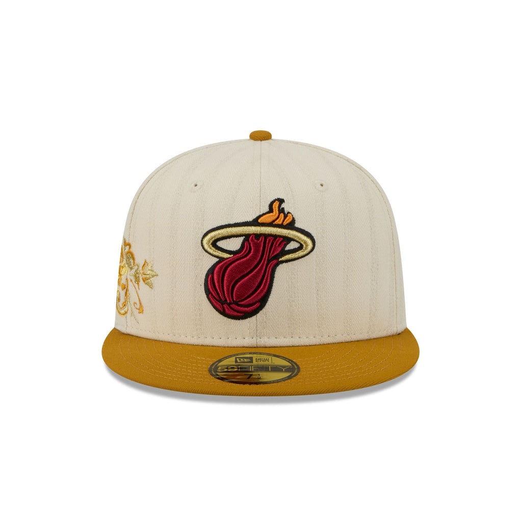 Miami Heat Chrome Herringbone 59FIFTY Fitted Hat - Image 2