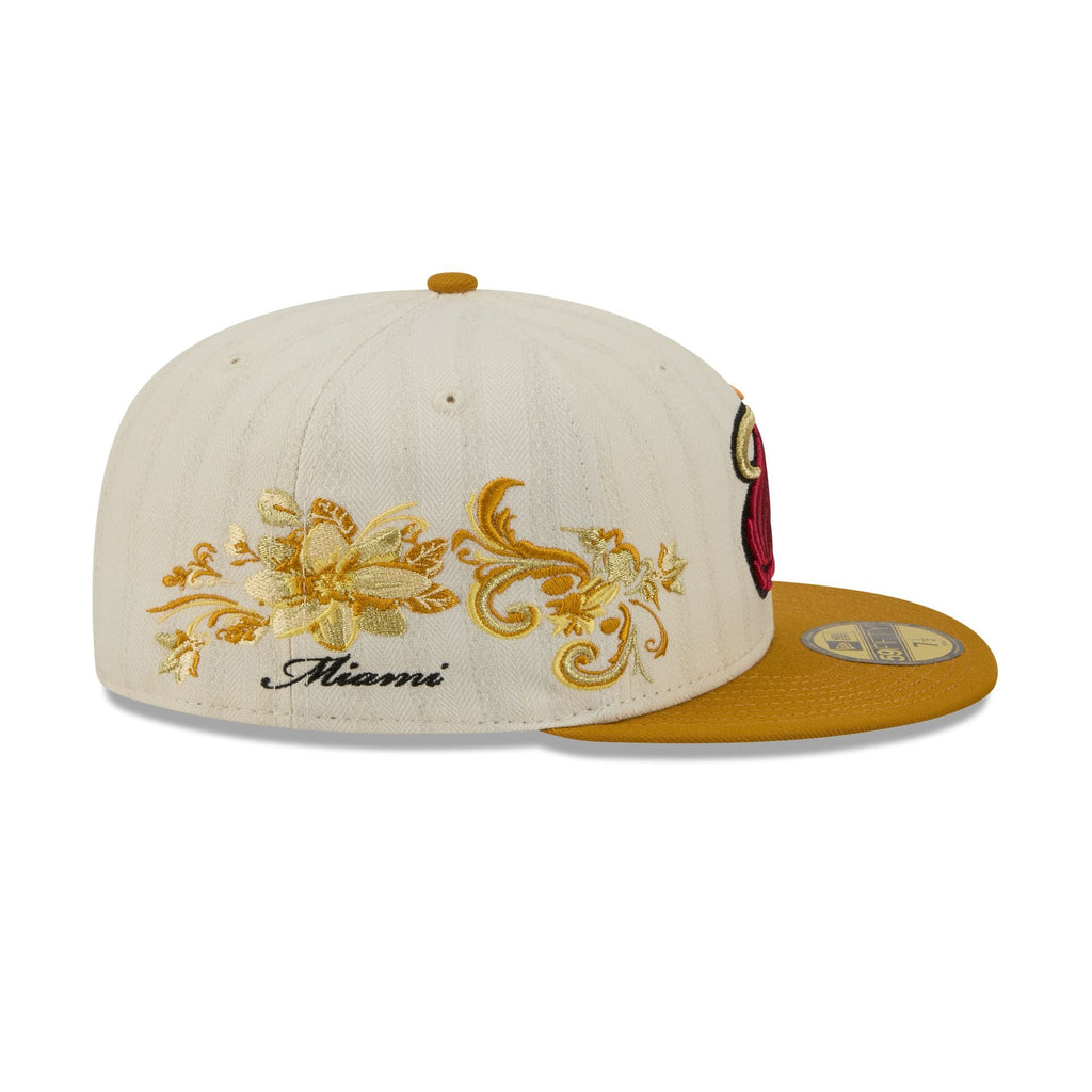 Miami Heat Chrome Herringbone 59FIFTY Fitted Hat - Image 3