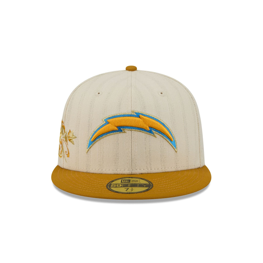 Los Angeles Chargers Chrome Herringbone 59FIFTY Fitted Hat - Image 2