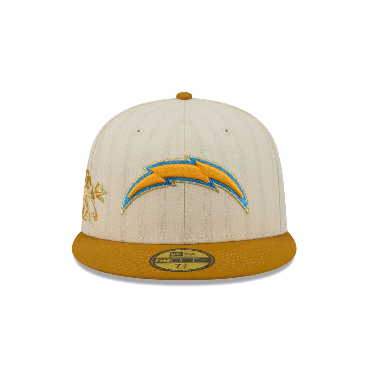 Los Angeles Chargers Chrome Herringbone 59FIFTY Fitted Hat - Image 2