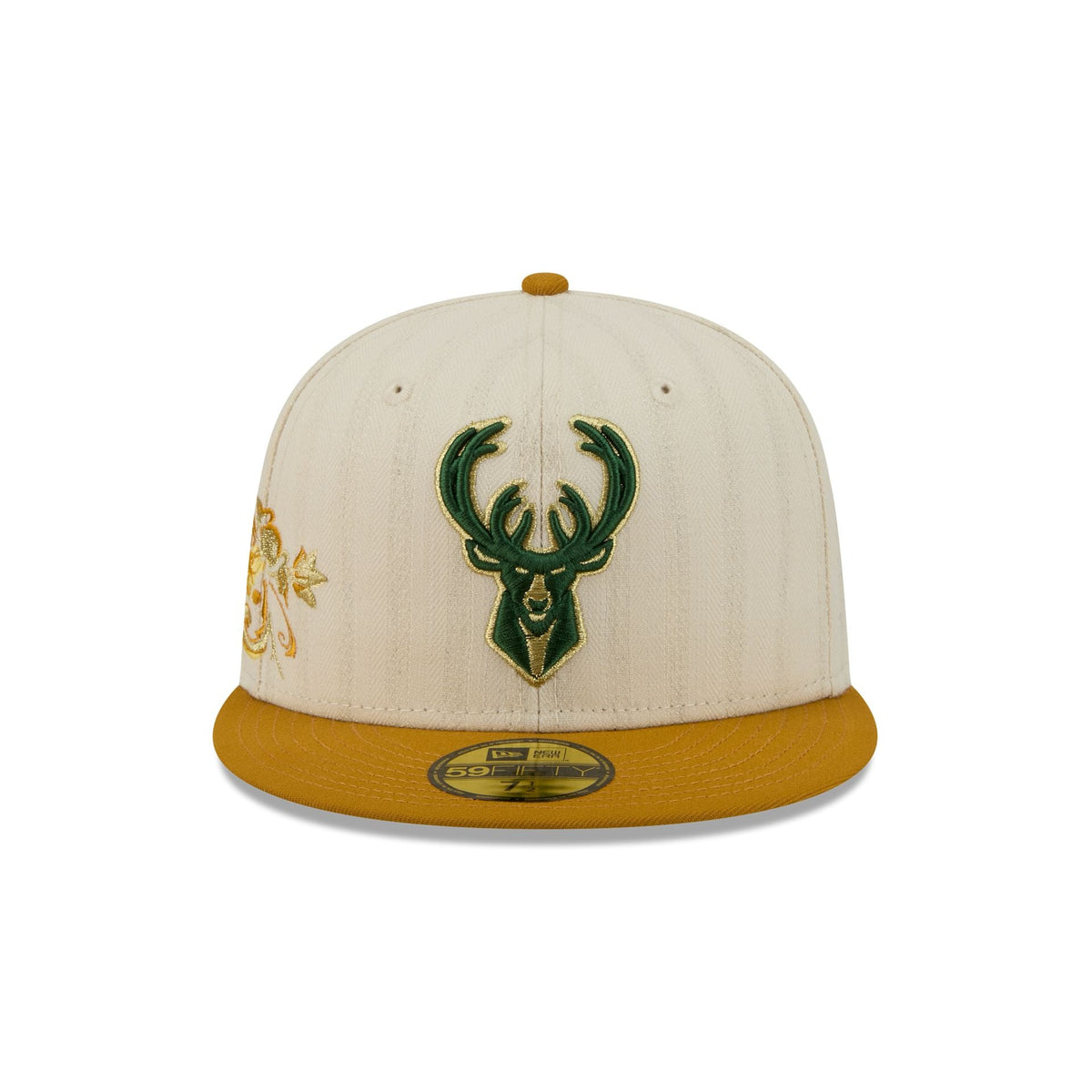 Milwaukee Bucks Chrome Herringbone 59FIFTY Fitted Hat - Image 2