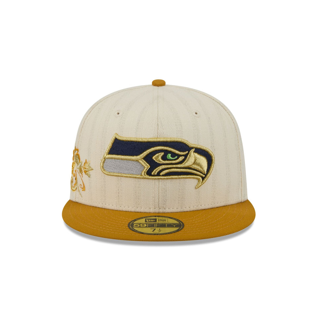 Seattle Seahawks Chrome Herringbone 59FIFTY Fitted Hat - Image 2